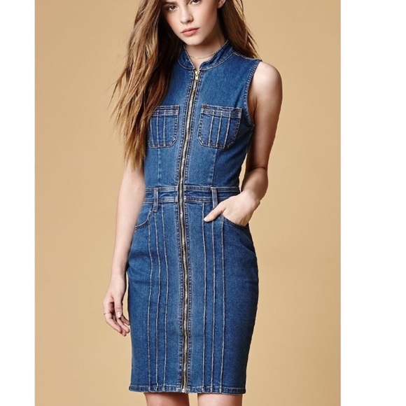 MINKPINK - denim zip up dress - Picture 2 of 3